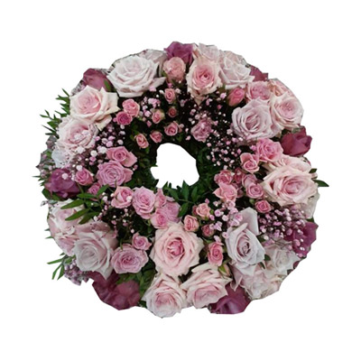 Couronne à plat - roses